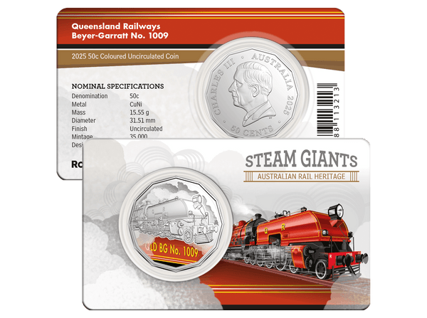 2025 Steam Giants Seven-Coin 50c Coloured Uncirculated Collection