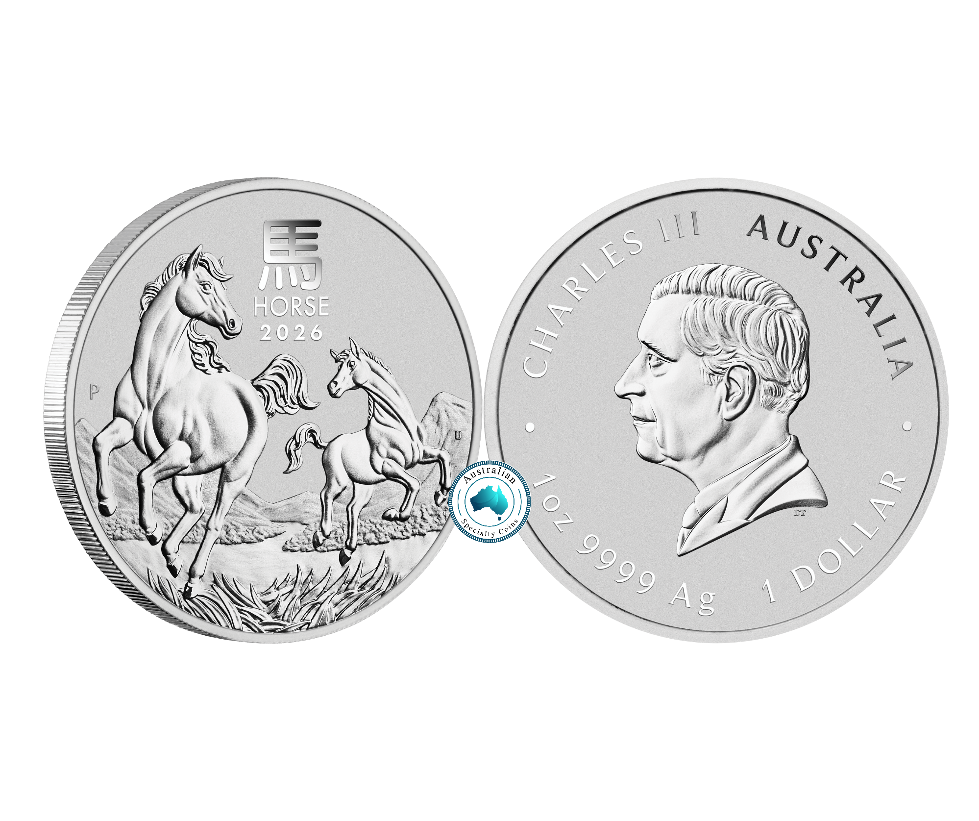 2026 Lunar Year of the Horse 1oz Silver Coin in Capsule (Perth Mint)