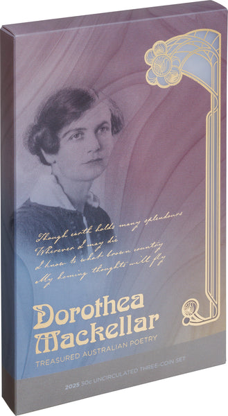 2025 Australia Dorothea Mackellar 50c Uncirculated 3-Coin Collection