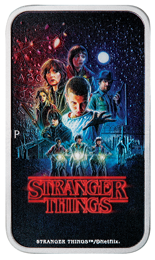 2026 Stranger Things 'S1 Poster' 1oz Silver Coloured Rectangular Coin
