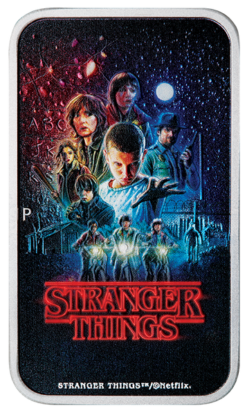 2026 Stranger Things 'S1 Poster' 1oz Silver Coloured Rectangular Coin