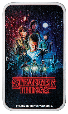 2026 Stranger Things 'S1 Poster' 1oz Silver Coloured Rectangular Coin