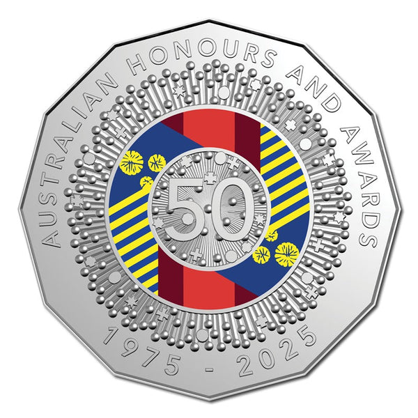 2025 Australian Honours System 6 Coin Uncirculated Set with Coloured 50c