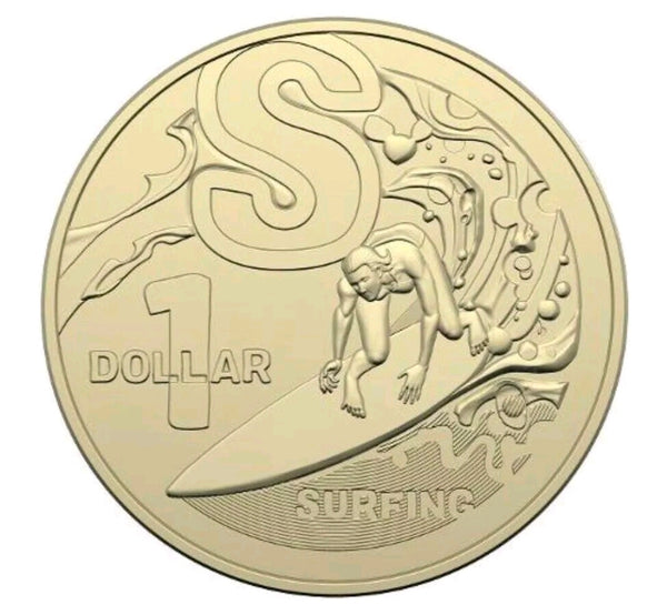 2022 Great Aussie Coin Hunt 'S - Surfing' $1 Cotton & Co Roll