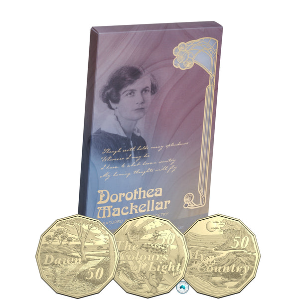 2025 Australia Dorothea Mackellar 50c Uncirculated 3-Coin Collection