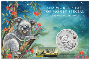 2025 ANA Coin Show Special 'Australian Koala with 
Bison Privy' 1oz Silver 
Coloured Coin