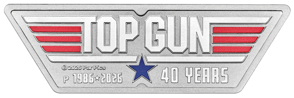 40 Years of Top Gun 2026 1oz Silver Coloured Shaped Coin