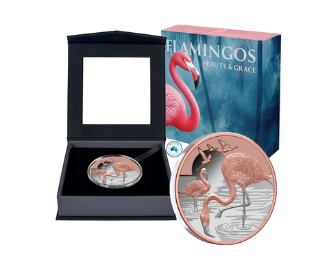 2025 Pink Flamingo Rose-Gold Plated 1oz Silver Proof