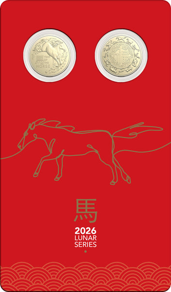 2026 Lunar Year of the Horse 2-Coin $1 Set UNC