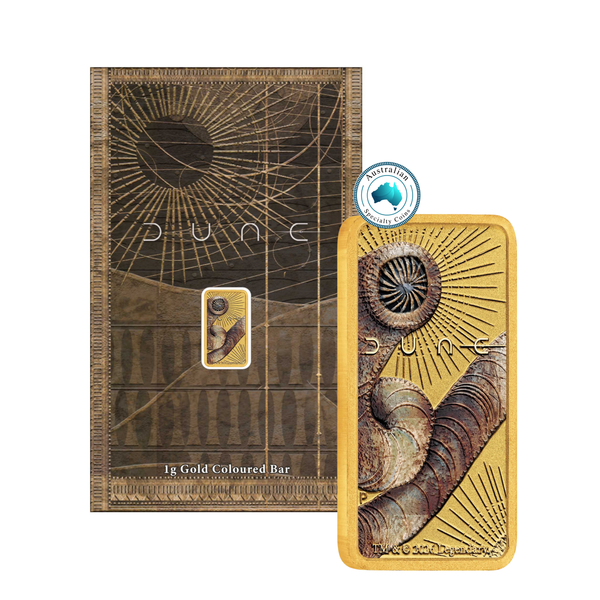 Dune 1g Gold Coloured Minted Bar