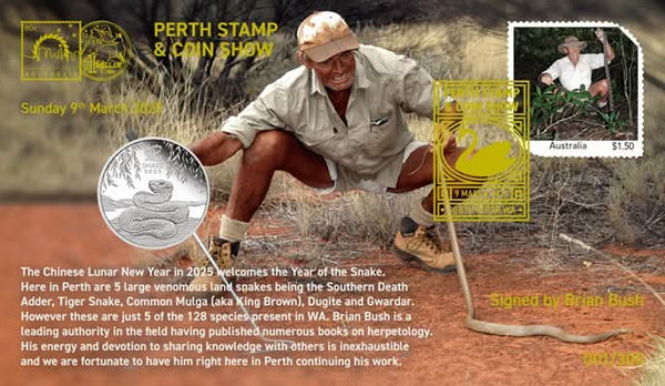 Year of the Snake 1/2oz Silver PNC Perth Stamp & Coin Show