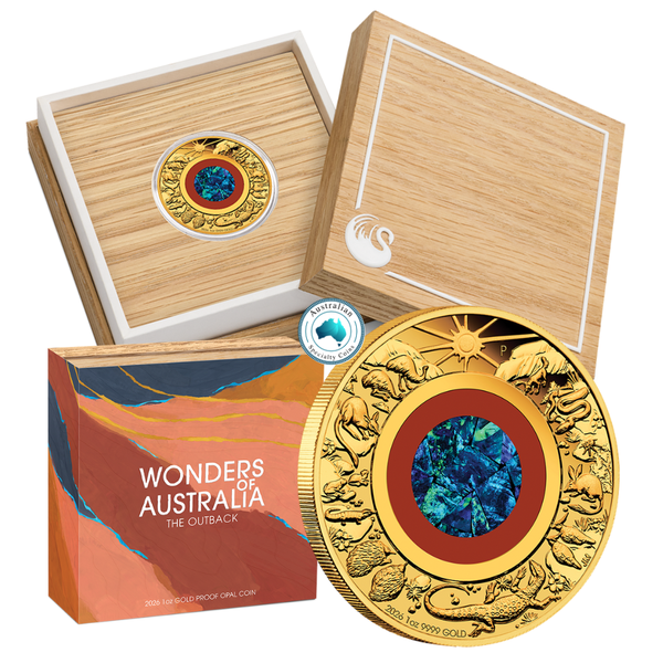 2026 Wonders of Australia 'The Outback' 1oz Gold Proof Opal Coin
