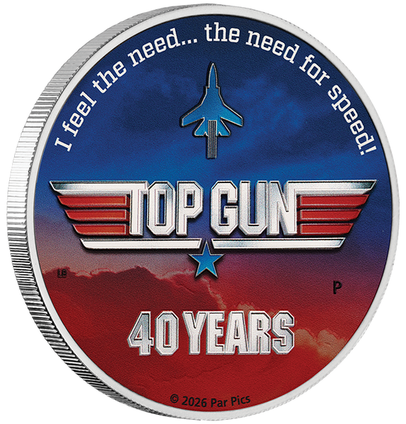 40 Years of Top Gun 2026 1oz Silver Coloured Coin