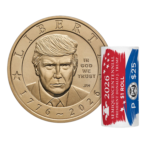 2026 Semiquincentennial President Donald J. Trump 25-Coin $1 Special Wrap Roll (USA)