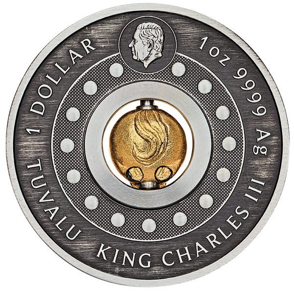 2026 Year of the Horse Rotating Charm 1oz Silver Antiqued Coin