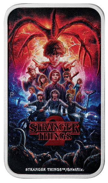 2026 Stranger Things 'S2 Poster' 1oz Silver Coloured Rectangular Coin