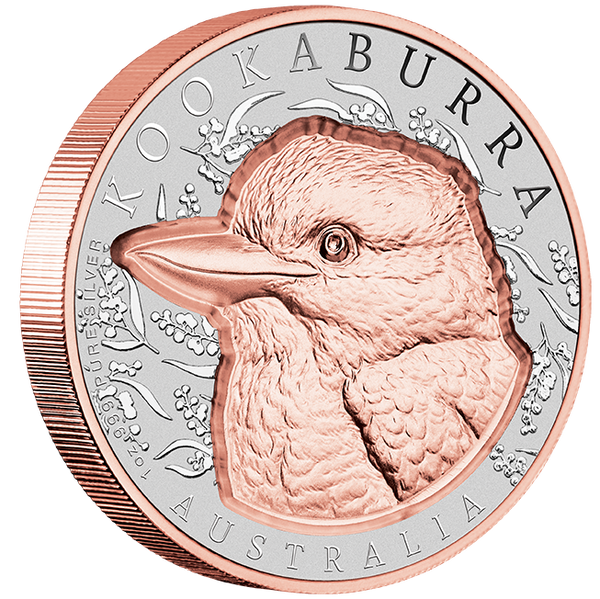 2025 Native Impressions Kookaburra 1oz Super Incused Rose Gold Silver Coin