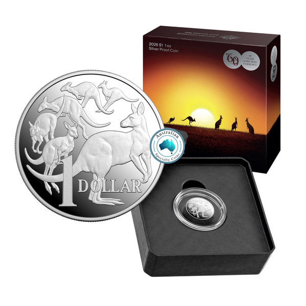 2026 Kangaroo Series - Mob Of Six Roos 1oz Silver Coin