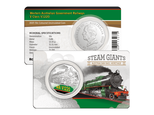 2025 Steam Giants Seven-Coin 50c Coloured Uncirculated Collection