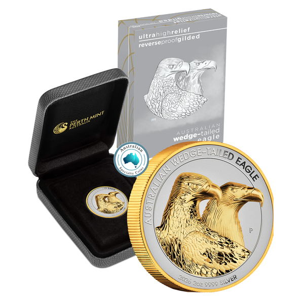 2026 Australian Wedge-Tailed Eagle 2oz High-Relief Gilded Coin
