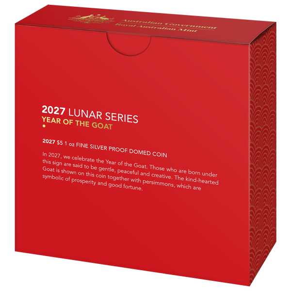 2026 Year of the Goat $5 Domed Fine Silver Proof Coin