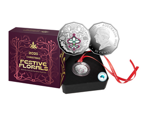 2025 Christmas Decoration 'Festive Florals' 50c Silver Proof Coin