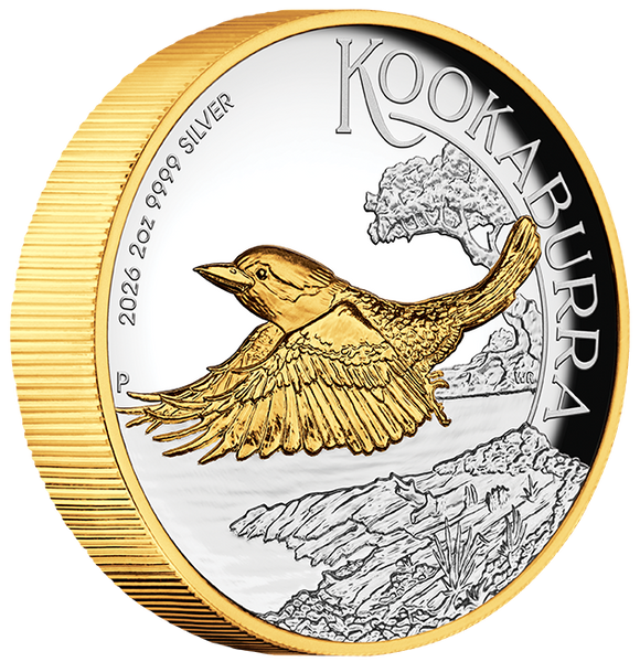 2026 Australian Kookaburra 2oz High-Relief Gilded Coin