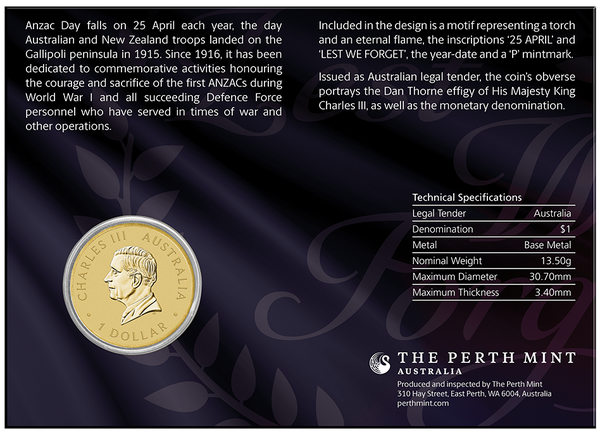 2026 Anzac Day Lest We Forget $1 AlBr Uncirculated Coin