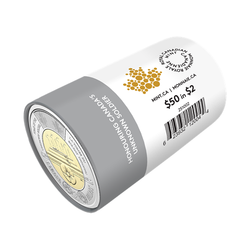 2025 Honouring Canada's Lost Soldier $2 Special Wrap Roll (Non-Coloured) - Includes Protective Tube