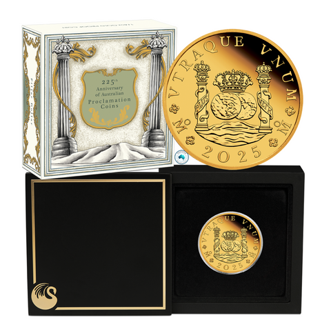 2025 Australian Proclamation Coins
225th Anniversary – Pillar Dollar 1/4oz Gold Proof Coin