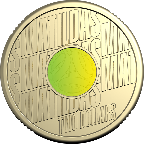 2026 Matilda's $2 Coloured Coin on Card