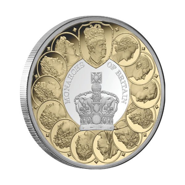 2025 Monarchs of Britain Gold-Plated 1oz Fine Silver Proof Coin