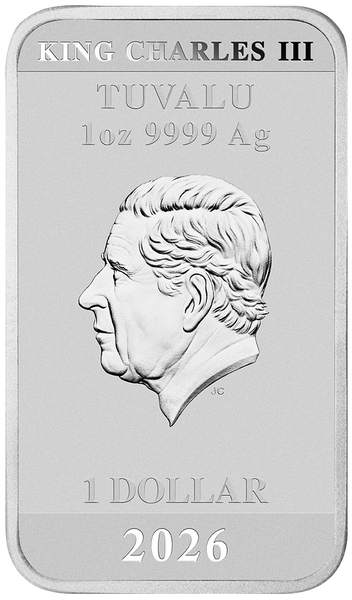 2026 Stranger Things 'S2 Poster' 1oz Silver Coloured Rectangular Coin