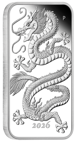 2026 Dragon $1 Rectangular Silver Proof Coin