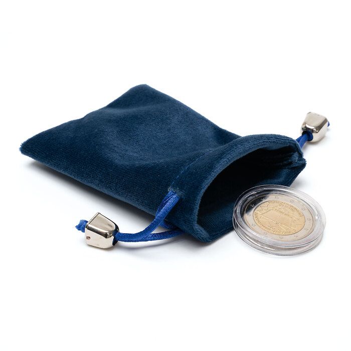 Lighthouse Velour Coin Pouch Large, Blue