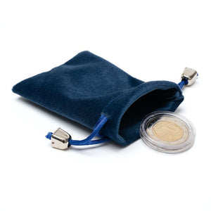 Lighthouse Velour Coin Pouch Large, Blue