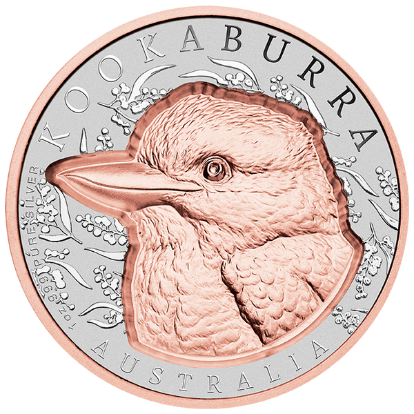 2025 Native Impressions Kookaburra 1oz Super Incused Rose Gold Silver Coin