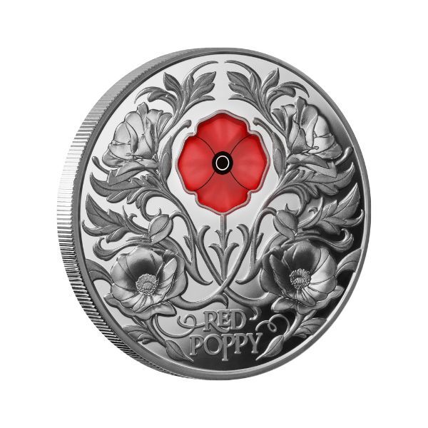 2026 Red Poppy Window 2oz Silver Proof $5 Coin