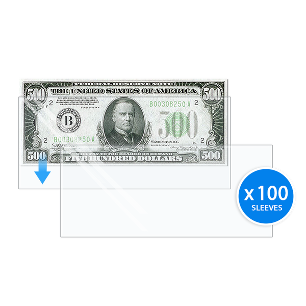 Guardhouse Shield - Large Currency Banknote Sleeves - Premium OPP - Pack of 100