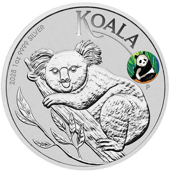 2025 Australian Koala with Panda Privy 1oz Silver Coloured Coin