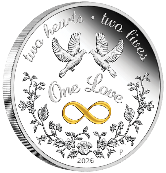 2026 One Love 1oz Gilded Silver Proof Coin