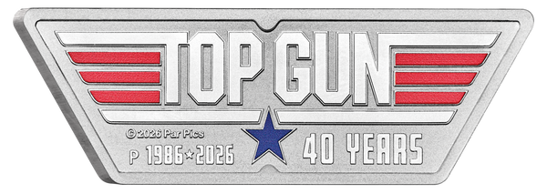 40 Years of Top Gun 2026 1oz Silver Coloured Shaped Coin
