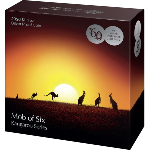 2026 Kangaroo Series - Mob Of Six Roos 1oz Silver Coin