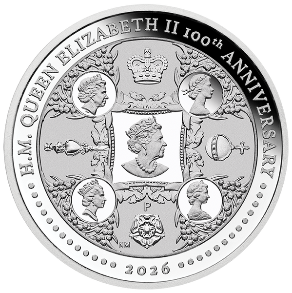 2026 Queen Elizabeth II 100th Birthday 1oz Fine Silver Proof Coin