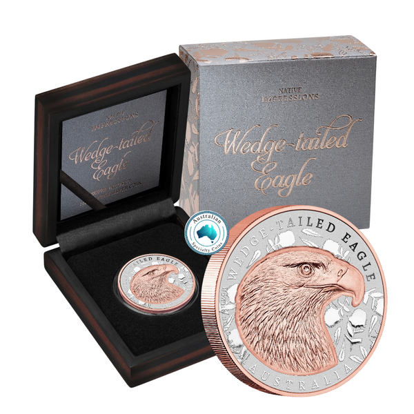 2026 Native Impressions Wedge-Tailed Eagle 1oz Super Incused Rose Gold Silver Coin