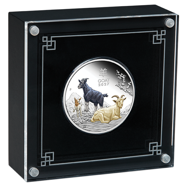 2027 Year of the Goat 1oz Silver Proof Coloured Coin