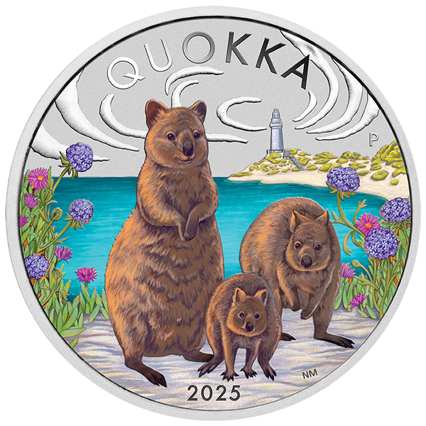 2025 Quokka 1oz Silver Coloured Proof Coin
