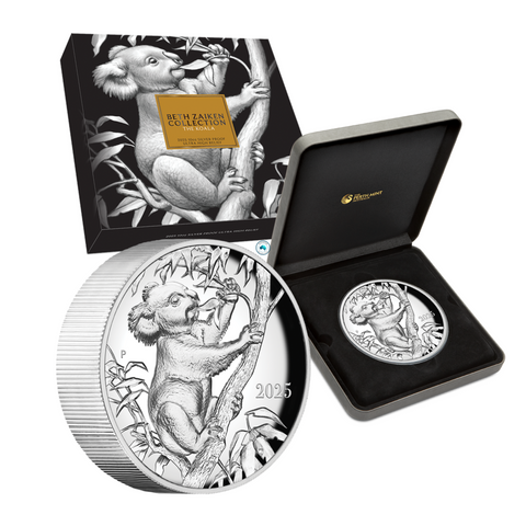 2025 Beth Zaiken Collection The Koala 10oz Silver Proof 
Ultra High Relief Coin
