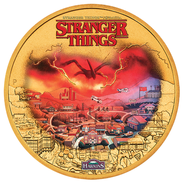 2026 Stranger Things 'Hawkins' Gold Plated Collectors Coin in Card