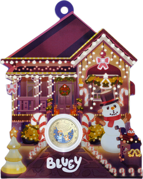 2025 Bluey Christmas $1 Coloured Decoration Coin